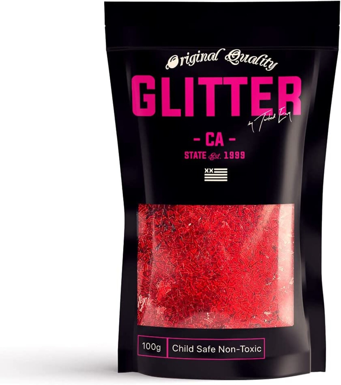 Shaped Ultra Sparkle Glitter - TRIANGLES 2mm - RED Holographic Premium Glitter Multi Purpose Dust Powder 50g / 1.75oz